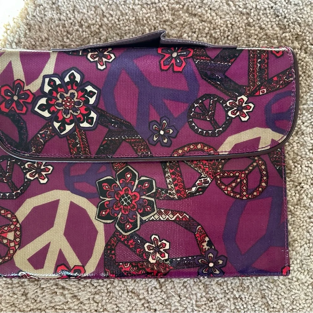 Floral Peace Sign padded Tablet Case - Purple